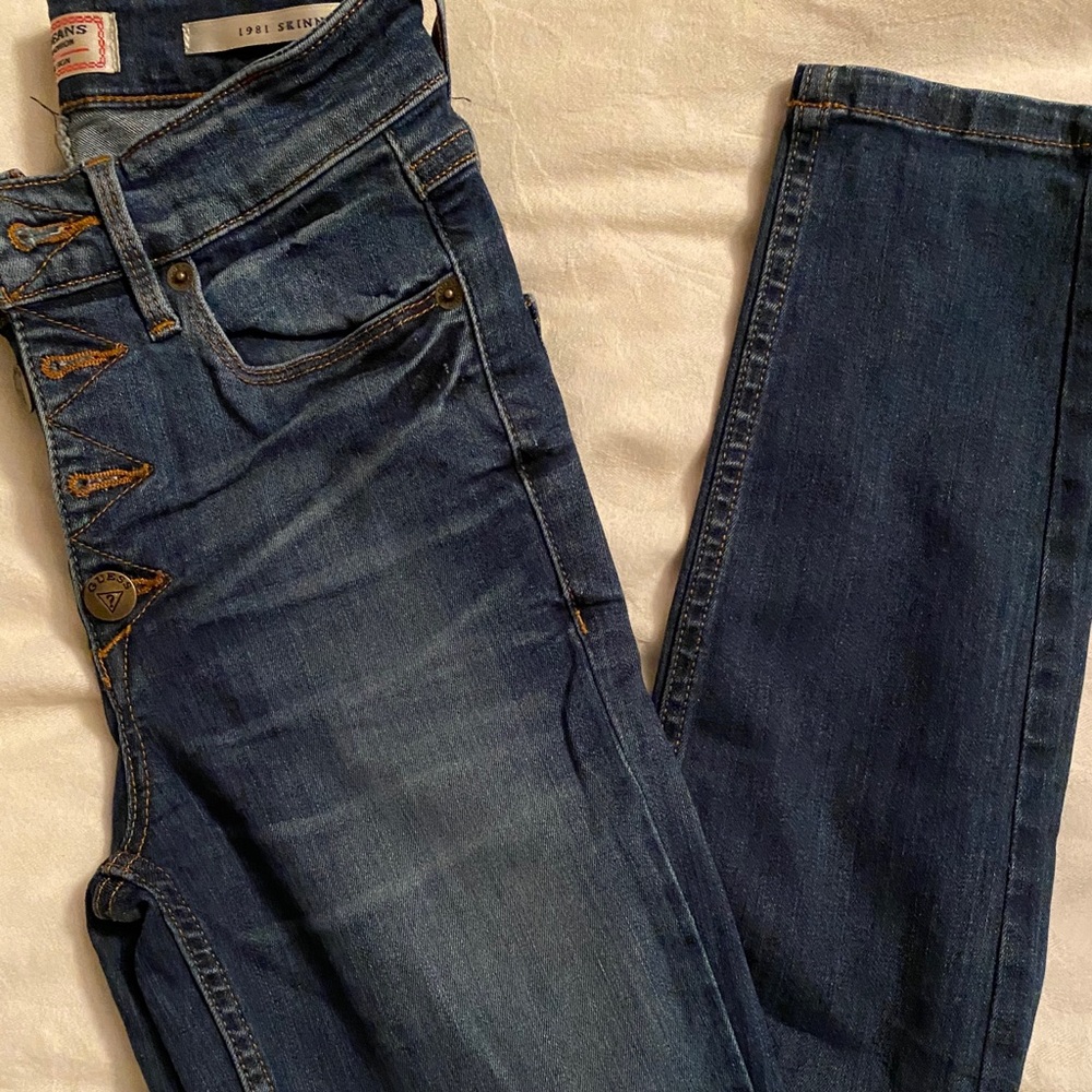 High waist button fly jeans